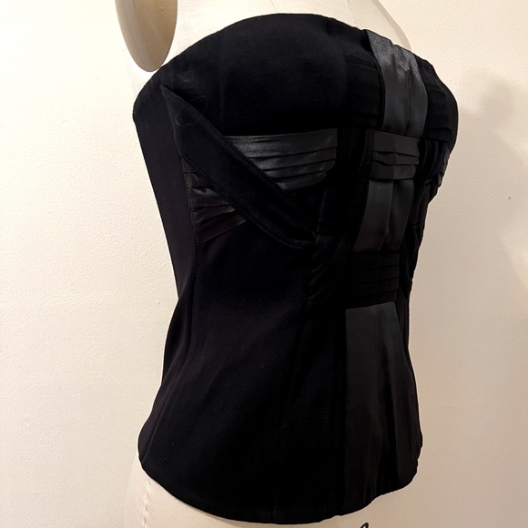 BCBG MaxAzria Satin Ribbon Strapless Corset-Size S - Picture 7 of 8